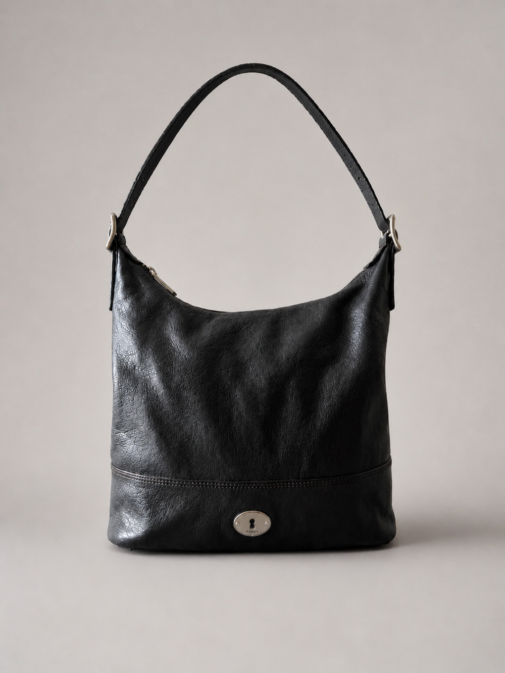 FOSSIL Black MADDOX MARLOW Hobo Handbag Purse Bag-NICE